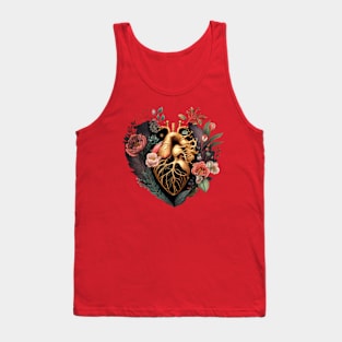 Anatomical Heart And Flowers For Your Love Tank Top